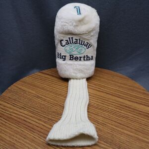 Callaway Big Bertha 1 Driver Club Head Cover White Fuzzy Embroidered